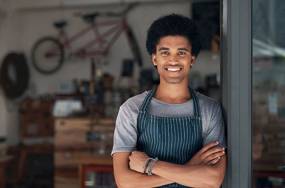 Happy business owner after getting annual business valuation report