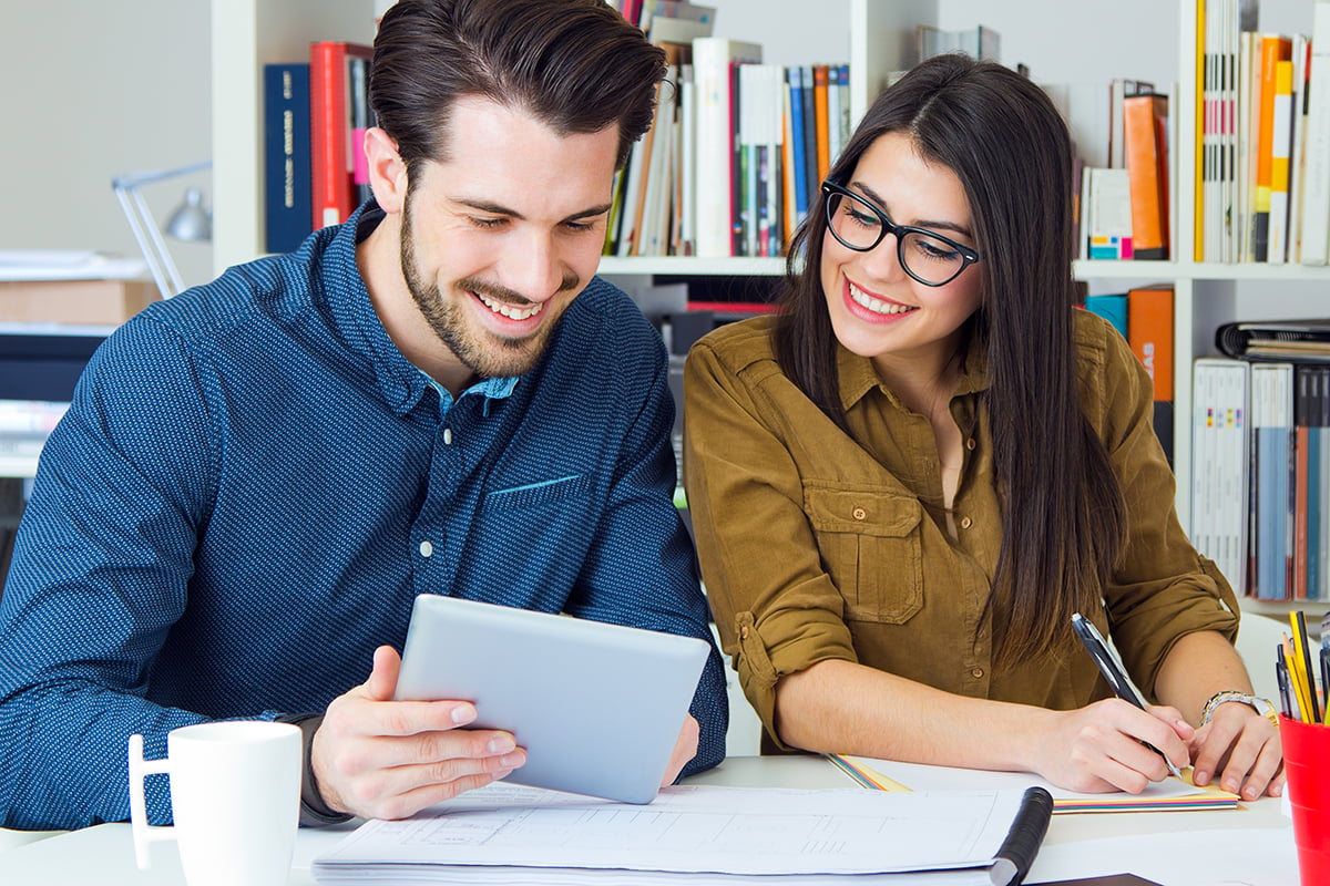 Business owner and valuation professional working together