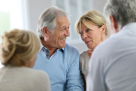 Couple attending group therapy